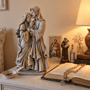 Imagem Sagrada Família Marmorizado 22cm - Decoração com Fé®