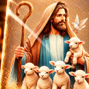 Luminária Jesus Cristo com Cordeirinhos  - Lumifé®