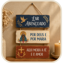 Placa Decorativa Lar Abençoado por Deus e Maria®