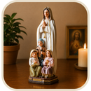 Imagem Nossa Senhora de Fátima com Pastorinhos 30cm em Resina®