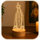 Luminária Abajur Nossa Senhora de Fátima com 3 Cores de Luz®