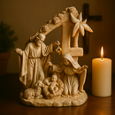 Presépio Cabana Sagrada Família Marmorizada 15cm®