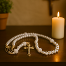 Terço Personalizável com Pérolas Brancas®