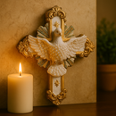 Imagem Divino Espírito Santo em Cruz 22cm - Decoração com Fé®