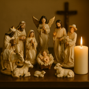 Presépio Sagrado Branco e Dourado 15 Peças®