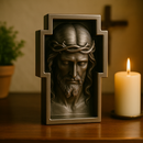 Adorno de Mesa Rosto de Cristo Prata - Proteção no Lar®