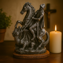 Imagem São Jorge Prateado 15cm - Decoração com Fé®