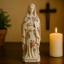 Imagem Nossa Senhora Grávida Floral Rosa 20cm - Decoração com Fé®