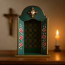 Oratório Encanto Sagrado - Azul Barroco  - Imagens de até 22cm®