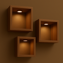 Kit 3 Nichos Marrom com Iluminação (Imagens até 20cm)® – Lar com Fé