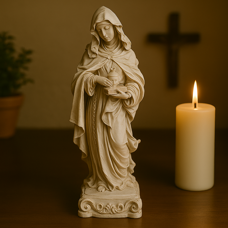 Imagem Santa Edwiges Marmorizado 20cm - Decoração com Fé®