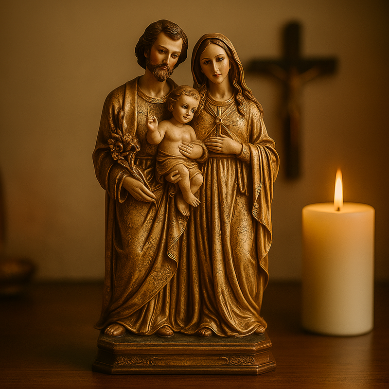 Imagem Sagrada Família Acabamento Detalhado 20cm - Decoração com Fé®