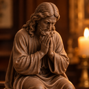 Imagem Jesus Cristo em Oração Marrom 15cm - Borda Santa ®
