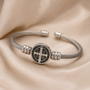 Bracelete Medalha de São Bento em Aço Inox 316L®
