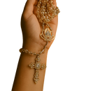 Terço de Noiva - Cristais Transparentes e Medalha de Nossa Senhora Aparecida ®