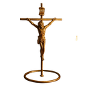 Crucifixo De Mesa Dourado Fino 12cm®