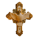 Imagem Divino Espírito Santo em Cruz 22cm - Decoração com Fé®