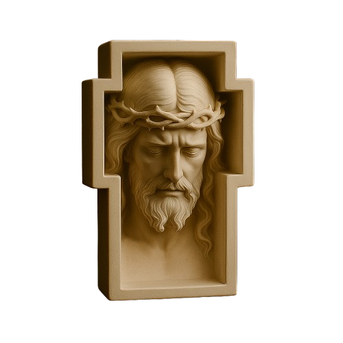 Adorno de Mesa Rosto de Cristo Branco - Proteção no Lar®