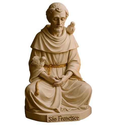 Imagem São Francisco de Assis Meditando 20cm - Decoração com Fé®