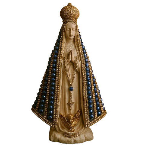 Imagem Nossa Senhora Aparecida Manto Perolado 25cm - Decoração com Fé®