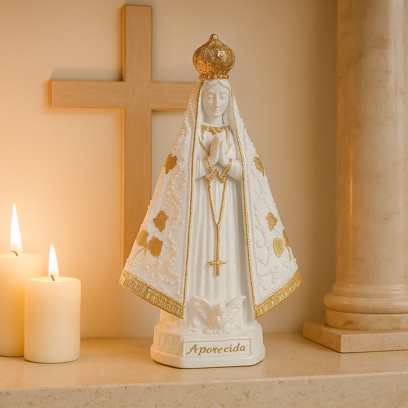 Imagem Nossa Senhora Aparecida 15cm - Decoração com Fé®