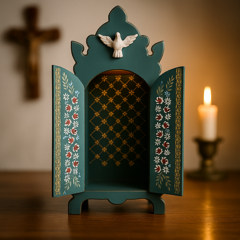 Oratório Mariano - Azul Barroco  - Imagens de até 30cm®