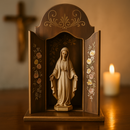 Oratório Santa Samantha - Marrom Tratado  - Imagens de até 22cm®