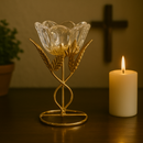 Suporte de Vela Flor Dourada - Chamas da Alma®