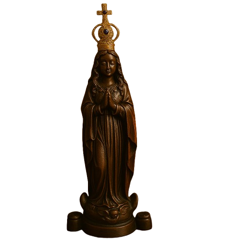 Imagem Nossa Senhora Aparecida 15cm + Coroa Banhada - Decoração com Fé®