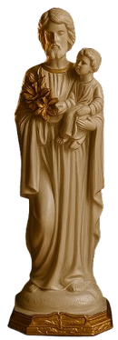 Imagem São José Branco e Dourado 20cm - Decoração com Fé®