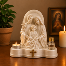 Kit Porta Água Benta Sagrada Família + Vela e Frasco®