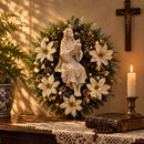 Sagrado Coração de Jesus com Florais Dourados 30cm - Santo Floral®