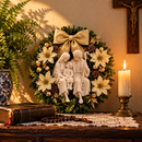 Sagrada Família Sentada com Florais Dourados 30cm - Santo Floral®