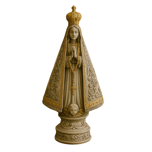 Imagem Nossa Senhora Aparecida Design Marmorizado 15cm - Decoração com Fé®
