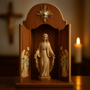 Oratório Paz Sagrada - Marrom Tratado  - Imagens de até 22cm®