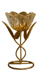 Suporte de Vela Flor Dourada - Chamas da Alma®