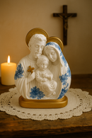 Imagem Sagrada Família com Florais 20cm - Decoração com Fé®