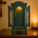 Oratório Jardim da Luz - Azul Barroco  - Imagens de até 30 cm®