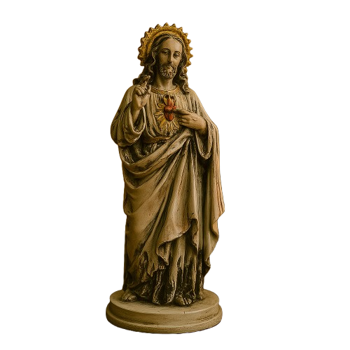 Imagem Sagrado Coração de Jesus Marmorizado 22cm - Decoração com Fé®