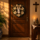 Nossa Senhora em Oração com Florais Dourados 30cm - Santo Floral®