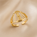 Anel Nossa Senhora Aparecida Ajustável Banhado a Ouro 18K®