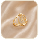 Anel Nossa Senhora Aparecida Ajustável Banhado a Ouro 18K®