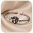 Bracelete Medalha de São Bento em Aço Inox 316L®