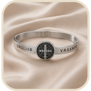Pulseira Medalha de São Bento em Aço Inox Cirúrgico Antialérgico®