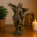Imagem São Miguel Efeito Ouro Envelhecido 20cm - Decoração com Fé®