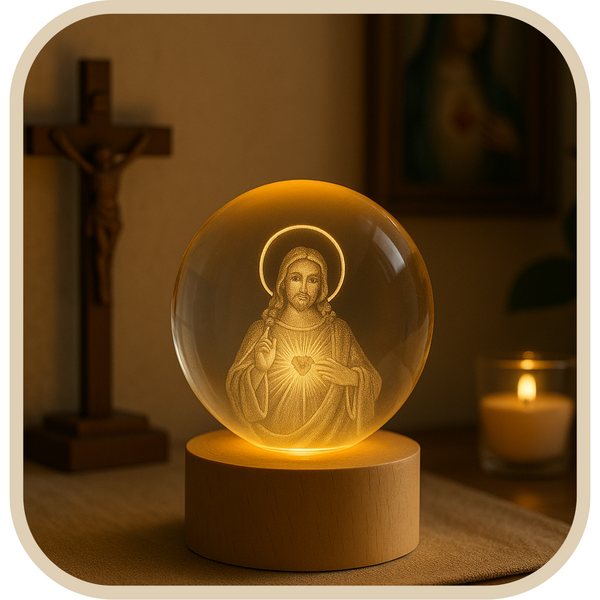 Luminária Sagrado Coração de Jesus - Fé que Ilumina®