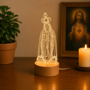 Luminária Abajur Nossa Senhora de Fátima com 3 Cores de Luz®