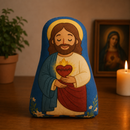 Almofada Infantil Sagrado Coração de Jesus em Algodão 30cm®