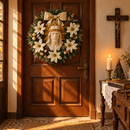 Santa Face de Jesus com Florais Dourados 30cm - Santo Floral®