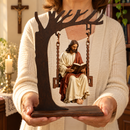 Ornamento de Balanço Jesus Cristo Lendo a Bíblia 22cm®